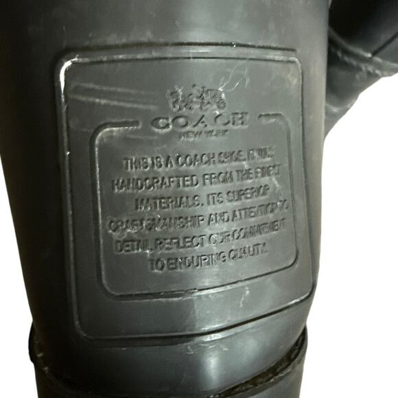 Authentic Women’s Coach Tristee Tall Black Lace Up Rain Riding Boots Size 5 B - Picture 7 of 9